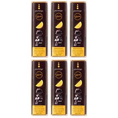 Image of Perlege No Added Sugar Chocolate with Stevia (Dark &amp; Dark Ganache Orange, 6 bars)