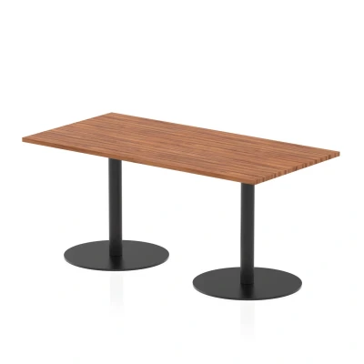 Image of Italia 1600 x 800mm Poseur Rectangular Table Walnut Top 720mm High Black Leg