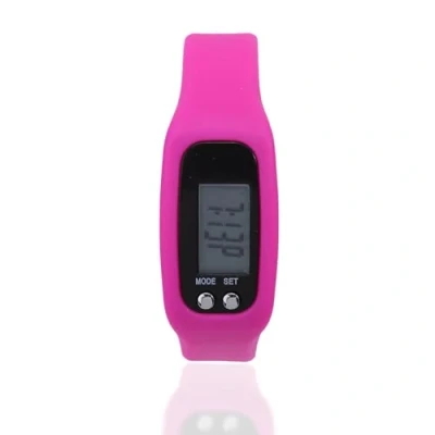 Image of Pedometer Bracelet; Smart Bracelet Watch Wristband Calorie Counter Sports Fitness Tracker Step Counter(rose red)