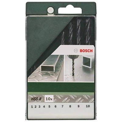 Image of Bosch 2609255030 HSS R Metal Drill Bit Set (10 Pieces)