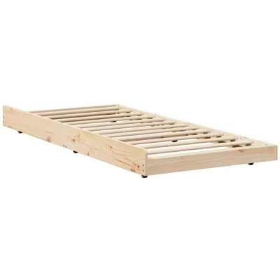 Image of vidaXL Natural Bed Frame Solid Pine wood 80 x 200 cm Durable