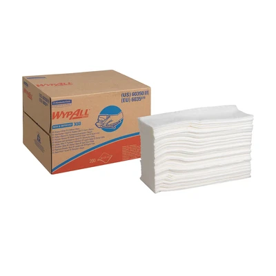 Image of WypAll X60 General Clean Cloths 6035 White 1 Brag Box x 200 Cleaning