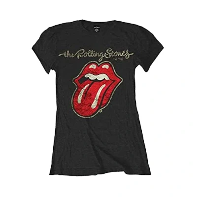 Image of The Rolling Stones Womens/Ladies Plastered Tongue Cotton T Shirt (XS) (Black)