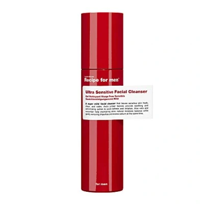 Image of RECIPE FOR MEN Ultra Sensitive Facial Cleanser: Dermatologically Tested, Fragrance Free Formula, Enriched with Niacinamide, Bisabolol, Almond Oil &amp; Poria Cocos Extract, Soothes Irritated Skin 100ml