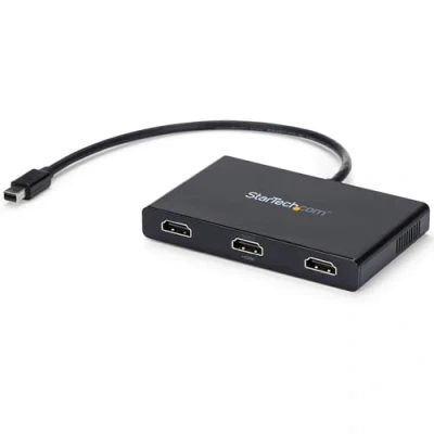 Image of StarTech.com 3 Port Mini DisplayPort MST Hub 4K 30Hz DP to HDMI Video Splitter for Multiple Monitors mDP (MSTMDP123HD) Black