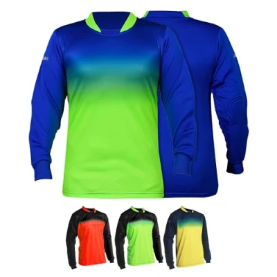 Image of Vizari Vallejo Goalkeeper Jersey Padded Elbows, Moisture Wicking, and Unique Design for Exceptional Performance Royal/Neon Green, Size Adult M