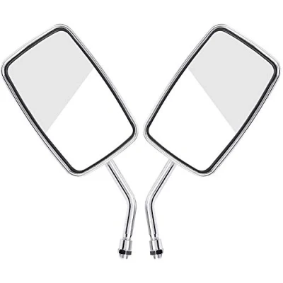 Image of Rearview Mirror 2Pcs Motorcycle Street Bike Modified Square Rear View Side Mirrors(Chrome)