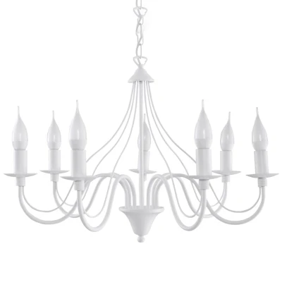 Image of Minerwa 7 Light Multi Arm Chandelier White, E14