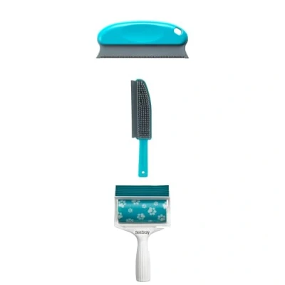 Image of Beldray Antibac Pet Plus+ 3 Piece Upholstery Set Includes Furresh Hair Blade, Handheld Gel Lint Roller, and Brush, Dog Cat Hair, Scraper Lip, Portable, COMBO 9265A
