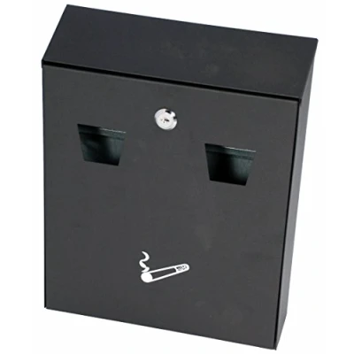 Image of Outdoor Cigarette Ash Bin Wall Mounted Lockable Galvanised Steel