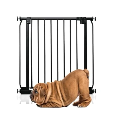 Image of Bettacare Elite Pressure Dog Gate, 71cm 80cm, Matt Black, Fit Pet Gate for and Puppy, Barrier, Easy Installation