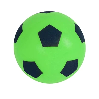 Image of Fun Sport 20cm Football Indoor/Outdoor Soft Sponge Foam Soccer Ball Play Many Games For Hours Of Suitable Adults, Boys And Girls All Ages (19.4cm Green)