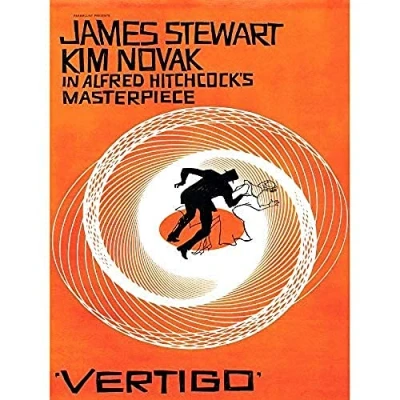 Image of Wee Blue Coo Movie Film Vertigo 1958 Saul Bass James Stewart Alfred Hitchcock Large Art Print Poster Wall Decor 18x24 inch
