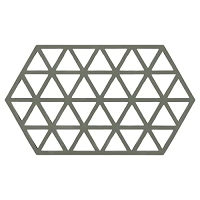 Image of Zone Denmark, Triangles 24 x 14 cm Silicone Casserole/Oven Dish Trivet Olive Taupe