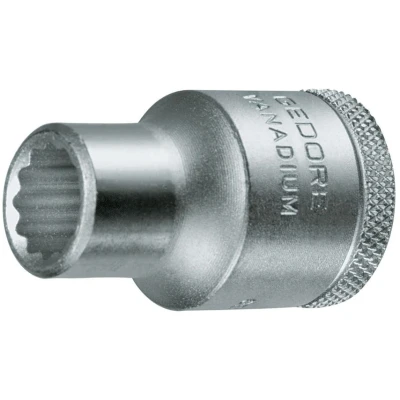 Image of GEDORE Socket, 1/2&quot; 12.5 mm drive, Bi hex, 21 AF, Tool, D 19 21, Chrome plated steel