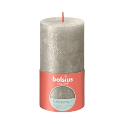 Image of Bolsius Pillar Candle Shimmer Champagne 13 cm / ø 7