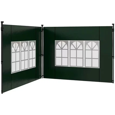 Image of Outsunny Gazebo Side Panels for 3x3m or 3x6m Canopy Green Pack of 2
