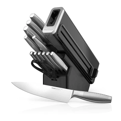 Image of Ninja StaySharp 14 Piece Stainless Steel Knife Set, Charcoal Wood Block &amp; Built in Sharpener K62014EUUK
