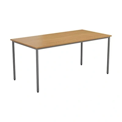 Image of Office Hippo Table, Sturdy &amp; Robust Computer Stylish Work Table For Home Office, Ideal Desk Any Space, Height Adjustable Feet, 5 Year Guarantee, Oak, 180 x 80 73 cm