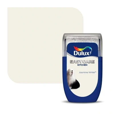 Image of Dulux Easycare Kitchen Tester Paint, Jasmine White, 30 ml