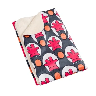 Image of TruffleShuffle Wallace and Gromit Feathers McGraw Patterned Fleece Throw