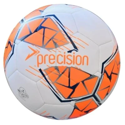 Image of Precision Fusion High Performance Midi Football, Durable, Machine Stitched TPU, 2mm EVA Lined, Lightweight 220g, White, Official Ball Size 2