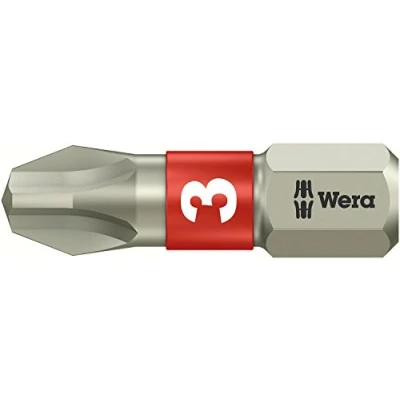 Image of Wera 05073612001 PH1 x PH3 25 mm 3851/1 TS SB Stainless Steel Bits Silver
