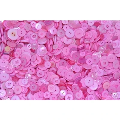 Image of celloexpress Pink Buttons Mixed Sizes of Various for Sewing and Crafting Pack 25g