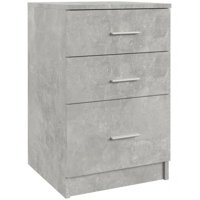 Image of vidaXL Bed Cabinet Concrete Grey 40x40x63 cm Engineered Wood