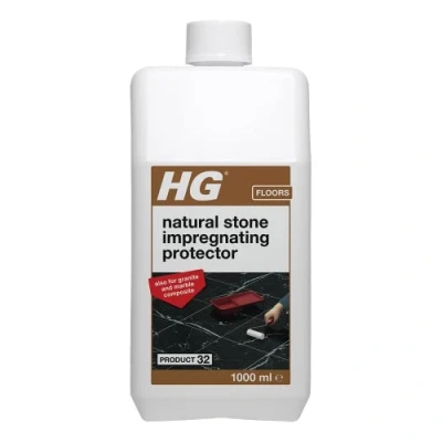 Image of HG Natural Stone Impregnating Protector, Product 32, Colourless Protective Layer Coating for Marble, Limestone, Sandstone &amp; Granite, Repels Dirt, Grease Oil 1L (506100106)