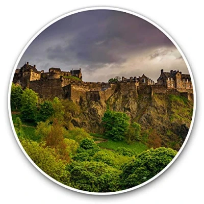 Image of Vinyl Stickers (Set of 2) 7.5cm Edinburgh Castle Scotland Scottish #8906