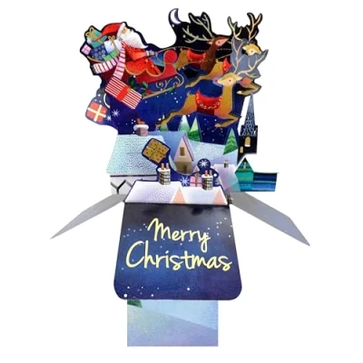 Image of Clever Cubes Pop Up Magical Santa Claus Merry Christmas Card 3D Xmas XCU005