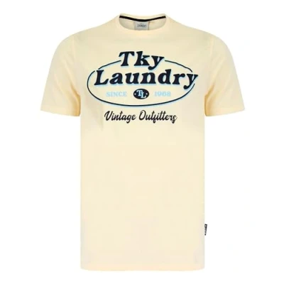 Image of Tokyo Laundry Standard Motif Cotton Jersey T Shirt in Tofu L