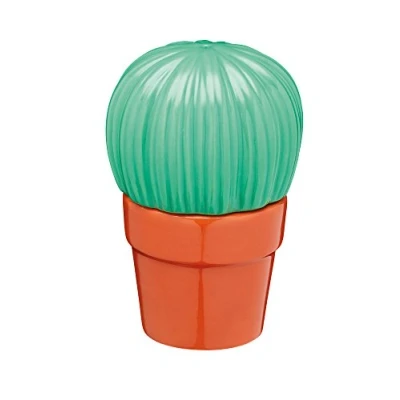 Image of KitchenCraft Ceramic Cactus Shaped Novelty Salt and Pepper Shakers Green / Brown (2 Piece Set)
