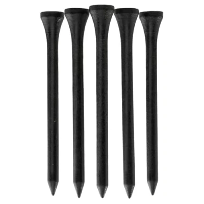 Image of 100 PCS Bamboo Golf Tees Multiple Colours &amp; Sizes Eco Friendly Sustainable (83mm Black)