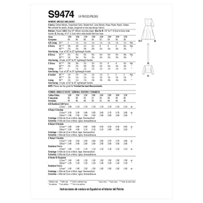 Image of Simplicity SS9474GG Plus Size Dress GG (26W 28W 30W 32W)