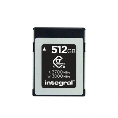 Image of Integral Studio Grade CFexpress 4.0 Type B 512GB Memory Card 4K, 6K, 8K and Beyond RAW 3700MB/s Read, 3000MB/s Write, 800MB/s Sustained Write Designed for Advanced Cinematic DSLR Cameras