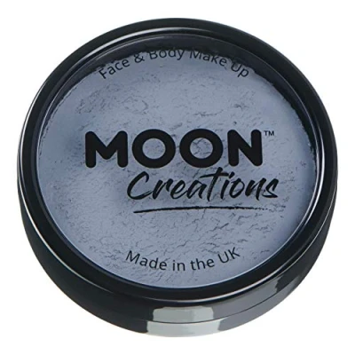 Image of Moon Creations Pro Face &amp; Body Makeup Dark Grey 36g Professional Colour Paint Cake Pots For Painting Kids, Adults, Fancy Dress, Festivals, Halloween