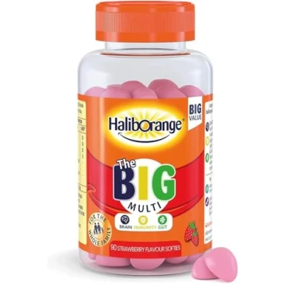 Image of Haliborange Big Multivitamin Vitamin A D Calcium Strawberry 90