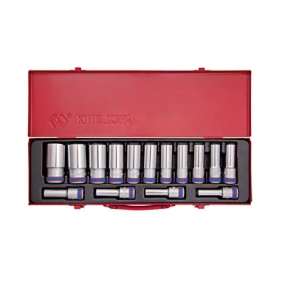 Image of KING TONY 4215MR Deep Socket, 12/14/16/19/21/24/26/27/30/32 mm, 1/2 inch, Set of 15