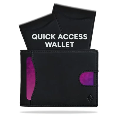 Image of AKIELO RFID Blocking Bifold Card Wallet with Pull Tab and Gift Box Stylish Mens Credit Holder Wallets for Men (Delta Black Edition)