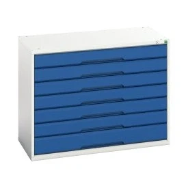 Image of 1050mm Wide Bott® Verso Drawer Cabinets 800mm Unit Height 6 x 100mm, 1 125mm drawers Configuration