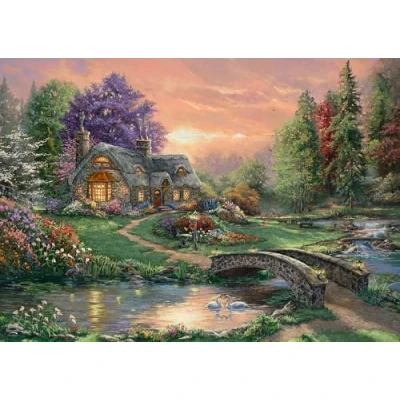 Image of Schmidt Spiele, Thomas Kinkade: Sweetheart Retreat (1000 pc), Puzzle, Ages 12+