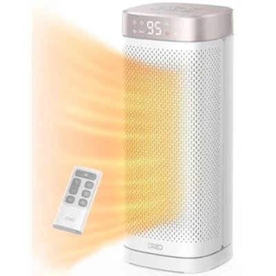 Image of Dreo 16 Inch Electric Heater, Energy Efficient Space Heaters with Thermostat, 70 Oscillating Remote Control 3 Mode Tip over &amp; Overheat Protection, Silent Ceramic Fan Heater for Home