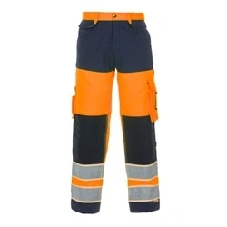 Image of Idstein High Visibility Gid Two Tone Trouser Orange / Navy 38