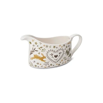 Image of Cooksmart British Designed Ceramic Gravy Boat Jug to Match All Kitchen Designs Perfect for Family Dinners &amp; Sunday Roast Woodland