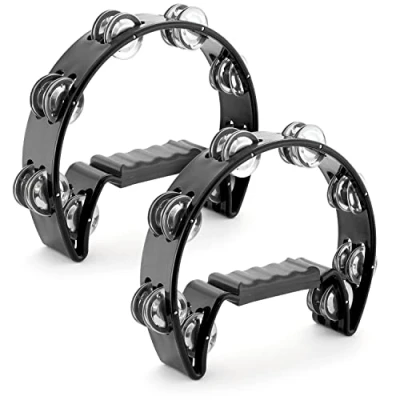 Image of TIGER TAM14 2 BK Half Moon Tambourines Black Pack of