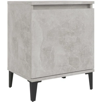 Image of vidaXL Bed Cabinet with Metal Legs Concrete Grey 40x30x50 cm