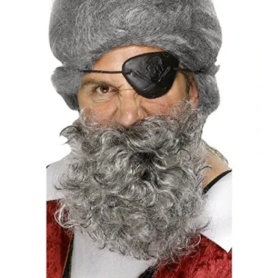 Image of Smiffy&#039;s Pirate Beard Nylon Deluxe Light Grey
