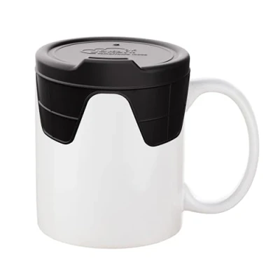 Image of Jokari Stretchy, Silicone Travel Cup or Mug Covers 2 Pack. Spill Proof and Tight Universal Fitting Insulation Lids Seal to Keep Coffee, Tea, Hot Chocolate, Warm Cider Other Beverages Heated